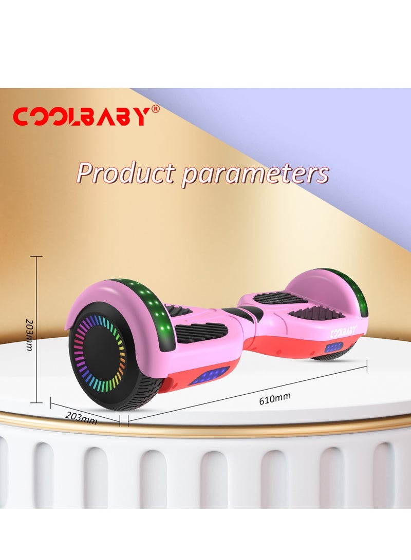 6.5inch Smart Electric Scooter 2 Wheels Self Balancing Scooter Lithium Battery Hoverboard Balance Scooter Bluetooth with Led Lights.