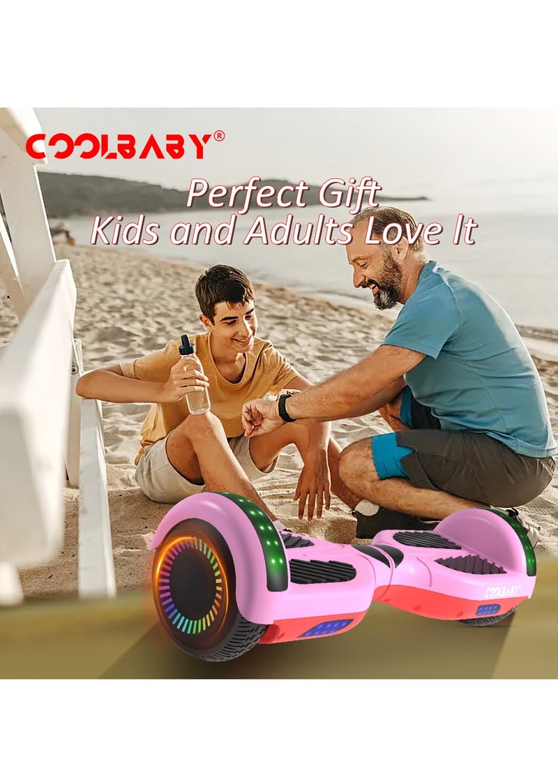 6.5inch Smart Electric Scooter 2 Wheels Self Balancing Scooter Lithium Battery Hoverboard Balance Scooter Bluetooth with Led Lights.