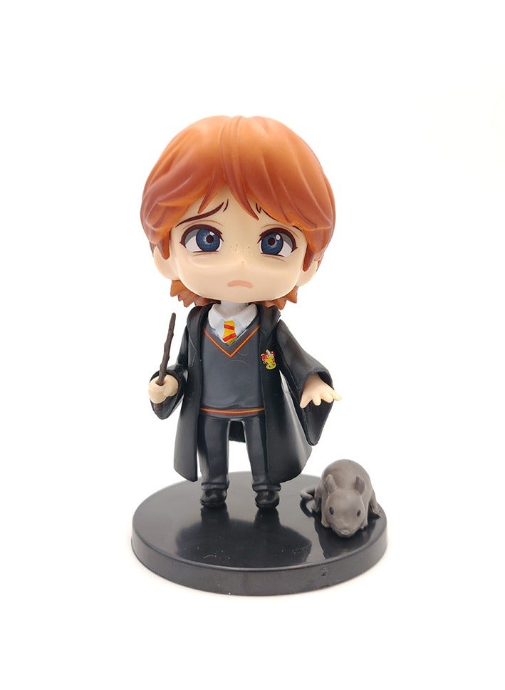 6-Piece Harry Potter Action Figures Sets 9cm, Anime Cartoon Small Figurines Toys, Collectible Ornaments for Birthday Holiday Party Favors Supplies, Cake Cupcake Toppers, Car, Micro Landscape