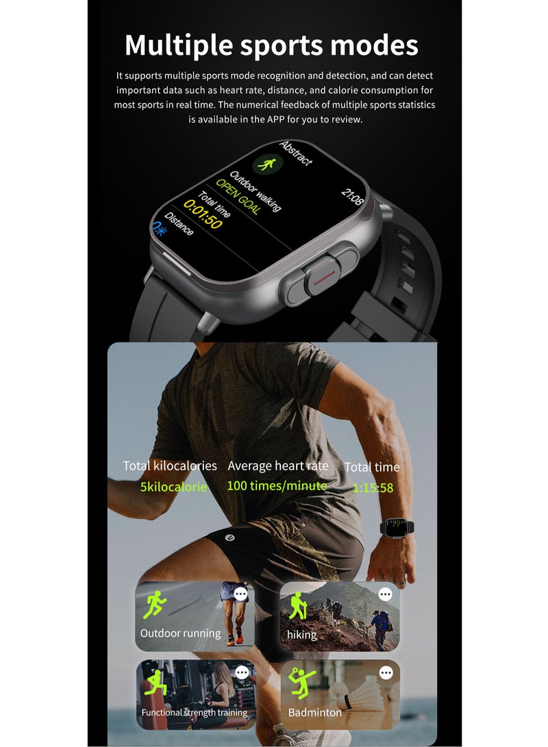 New Earphones 2-in-1 Smart Watch, Sports Fitness Tracker, Multifunctional Fashionable Silicone Strap Smart Watch