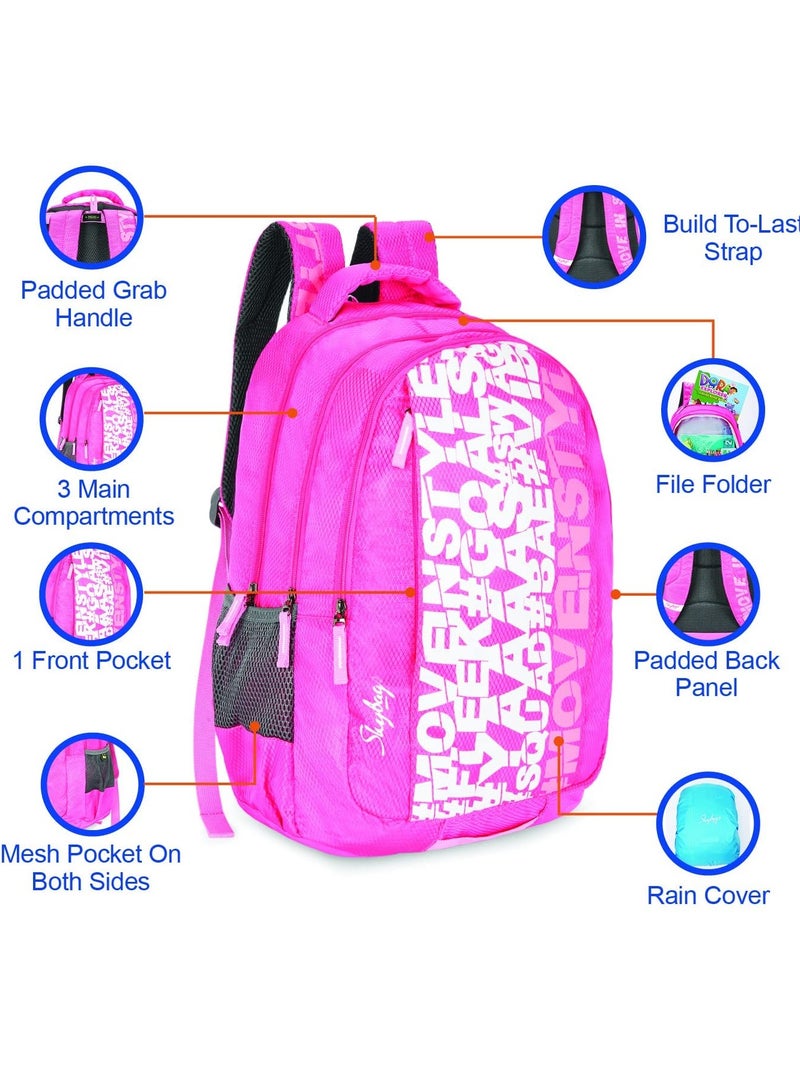 Skybags Riddle Pink 46 Cms Casual Standard Backpack With Raincover