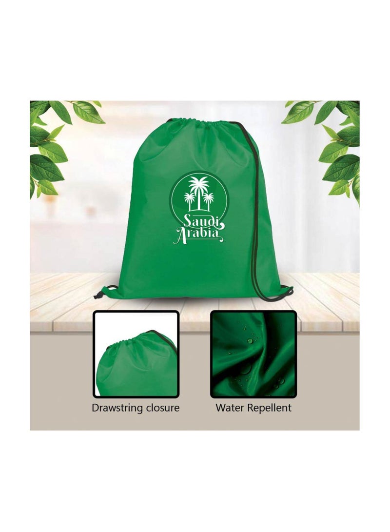 Saudi National Day Drawstring Bag – Ideal for Travel, Shopping, Gym, and Daily Use – Durable and Stylish Drawstring Backpack – Great for Celebrations, Events