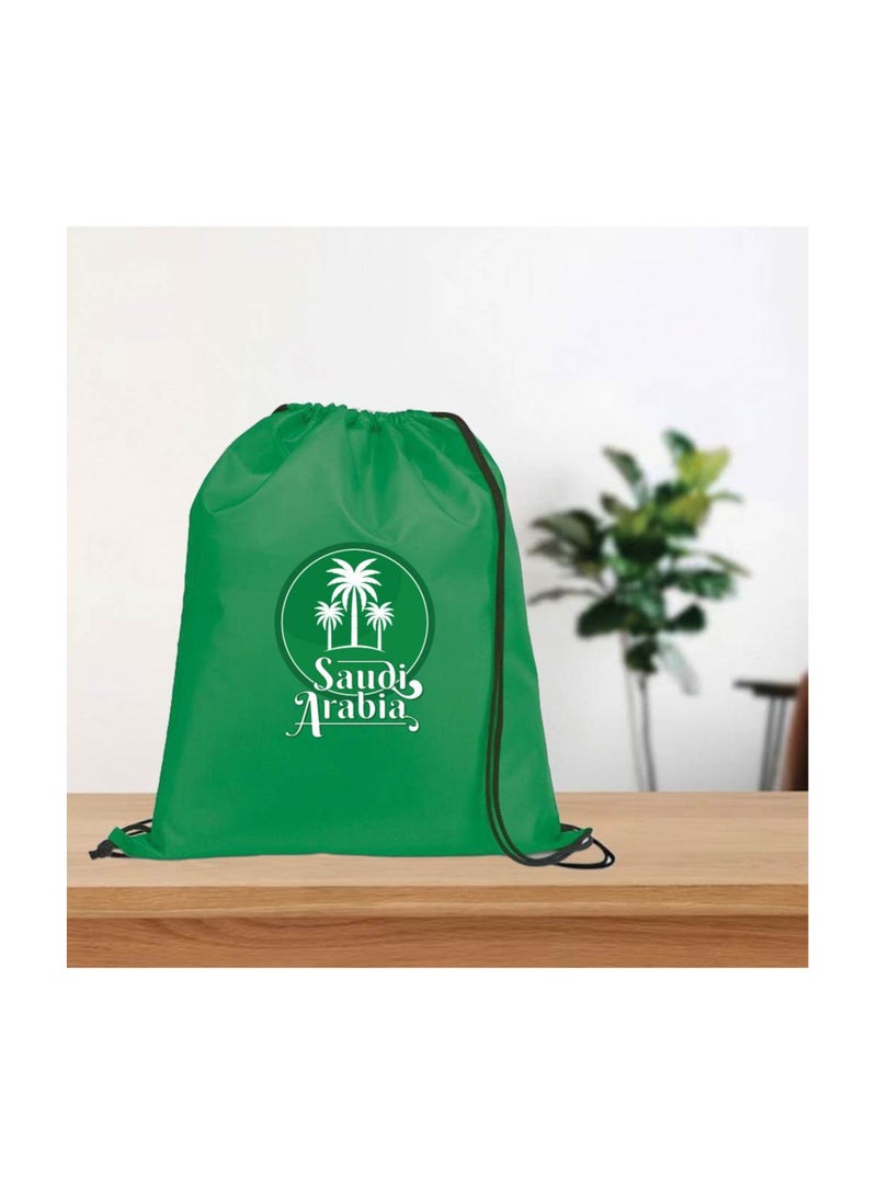 Saudi National Day Drawstring Bag – Ideal for Travel, Shopping, Gym, and Daily Use – Durable and Stylish Drawstring Backpack – Great for Celebrations, Events