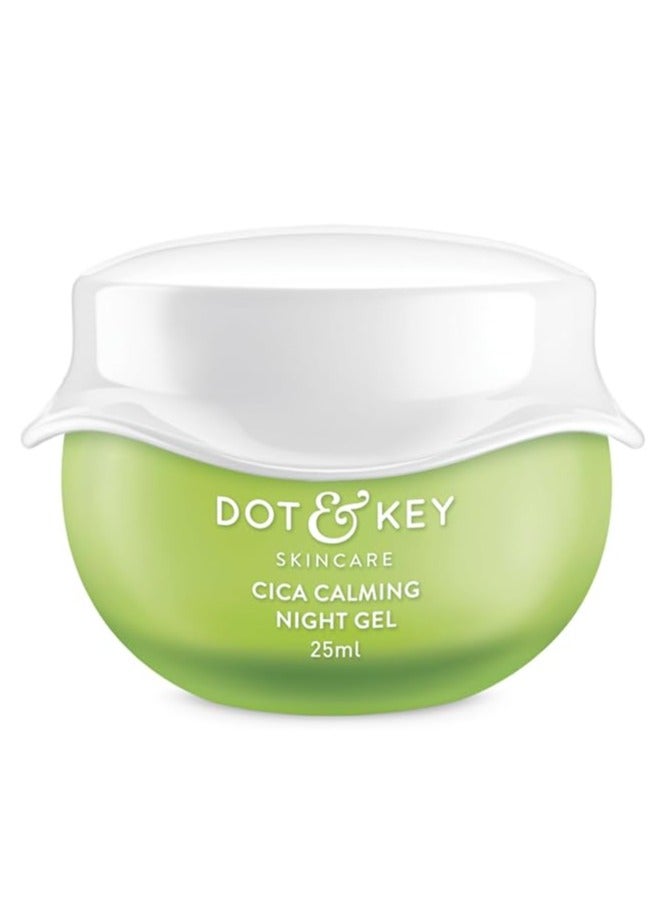 Dot & K Cica Soothing and Rejuvenating Night Gel | For oily, acne-prone and sensitive skin Night Cream with Niacinamide, Green Tea and Hyaluronic | Fades blemishes and dark spots | 25 ml