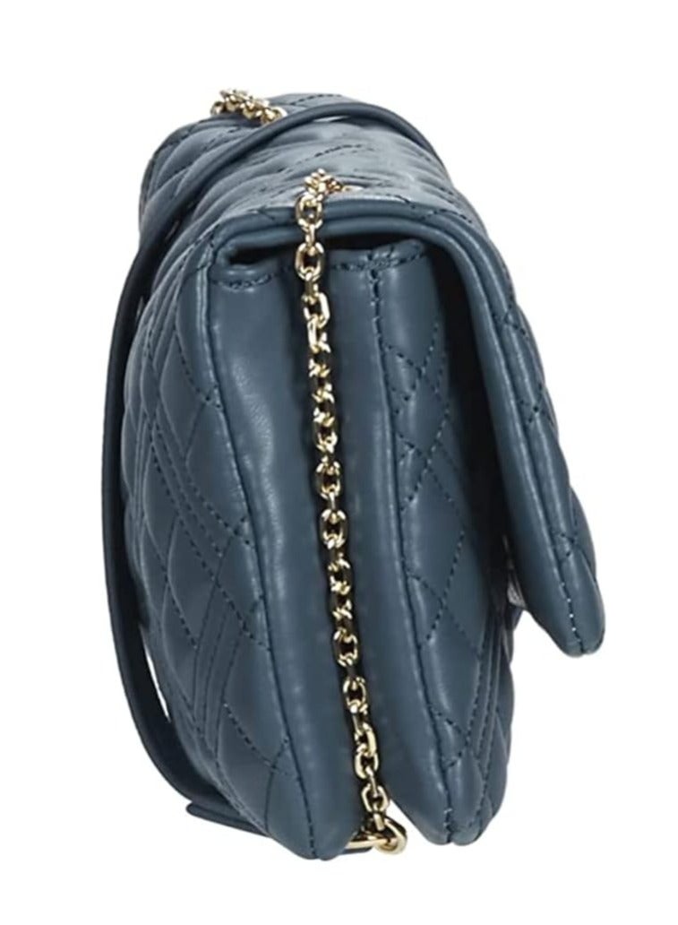 Denim Soft  Handbag with Chic Gold Details for Women