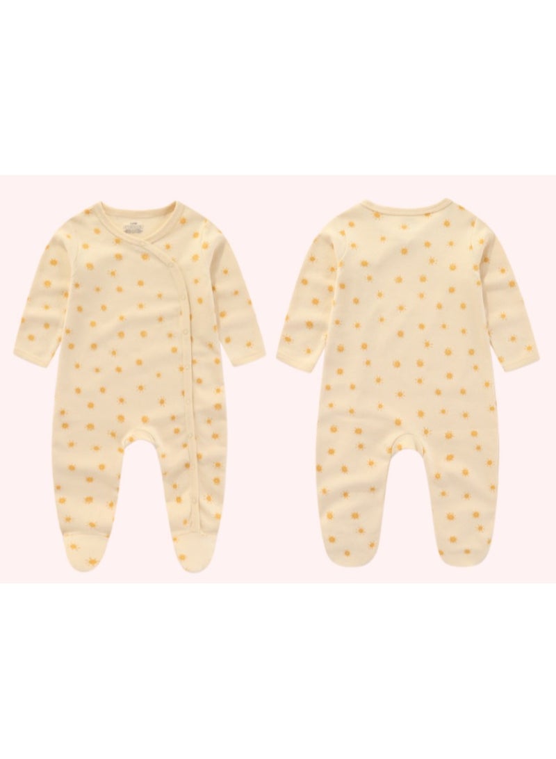 Infant And Toddler Pure Cotton One-Piece Long-Sleeved Crawling Suit 3-Piece Set