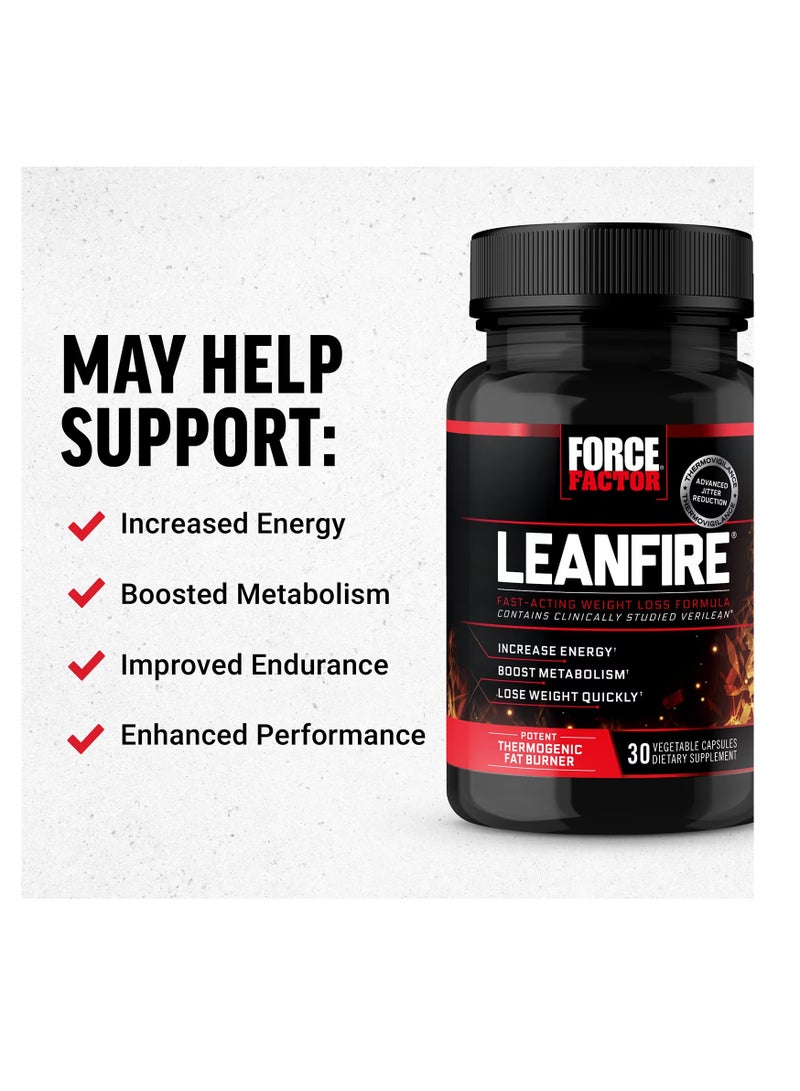 Leanfire Fast-Acting Weight Loss Formula 30 Vegetable Capsules