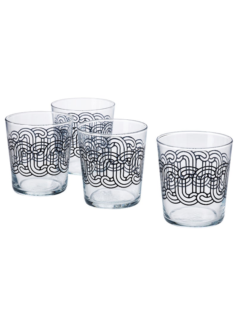 Glass, Clear Glass Patterned Black, 30 Cl