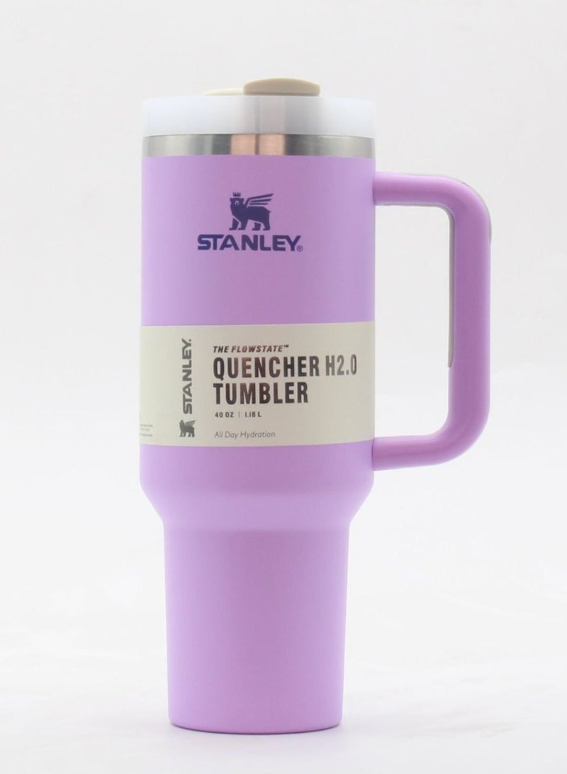 Stanley Quencher H2.0 FlowState Stainless Steel Vacuum Insulated Tumbler with Lid and Straw for Water, Iced Tea or Coffee, Smoothie and More, 40 oz,