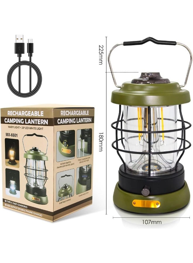 Rechargeable Camping Lantern 1500 High Lumens Hurricane Camp Light 2 Modes Portable Electric Tent Lamp Hands-Free Flashlight Lantern 5000 Mah Battery Led Lanterns For Power Outages