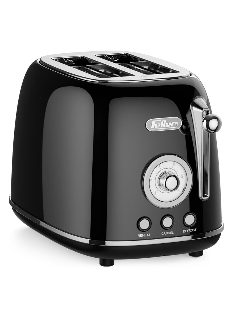 Germany Retro Combo: 2-Slice Steel Toaster with Dust Cover & Bun Warmer, 815W + 1.7L Stainless Steel Kettle with Thermometer, Strix Control, 2200W