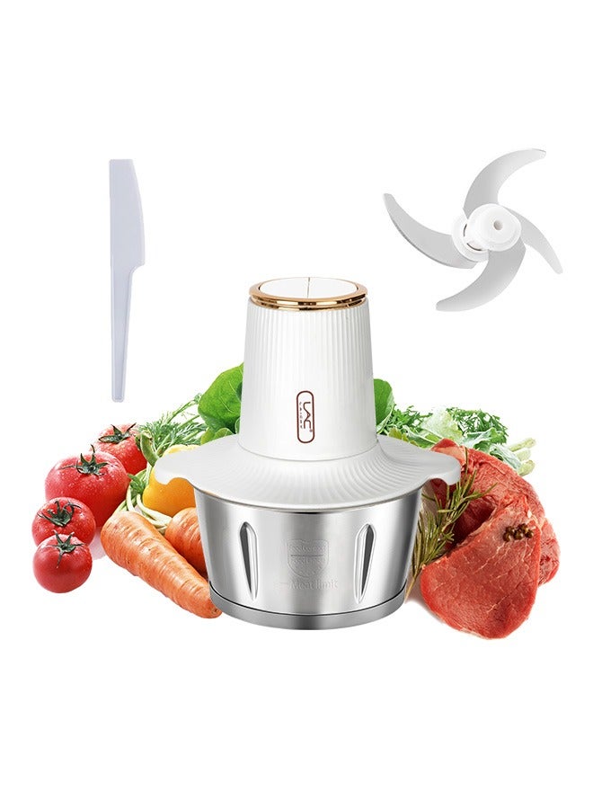 3L Large Capacity Electric Meat Grinder Stainless Steel Chopper  2 Speeds Meat Mincer Food Processor Elegant Slicer With Integrated 4-Sharp Blades And Child Safety Lock