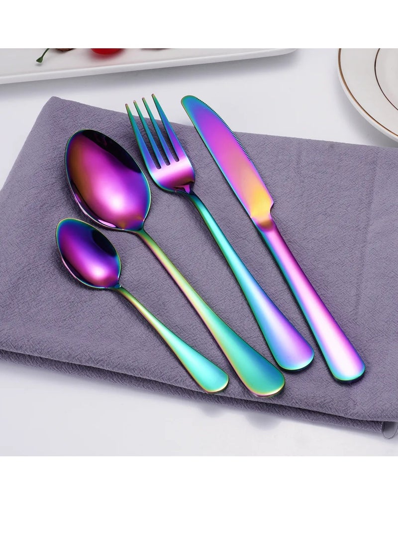 Colorful Rainbow Color Cutlery for Festive Feasts