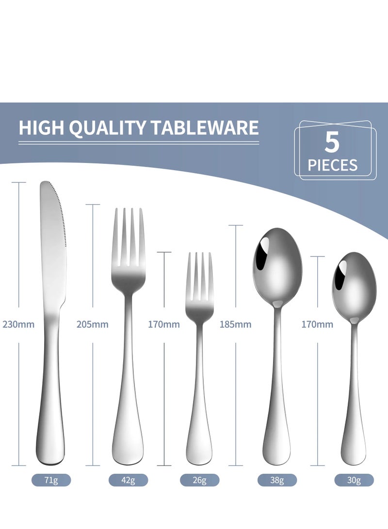 Clean and Crisp White Cutlery Ensemble