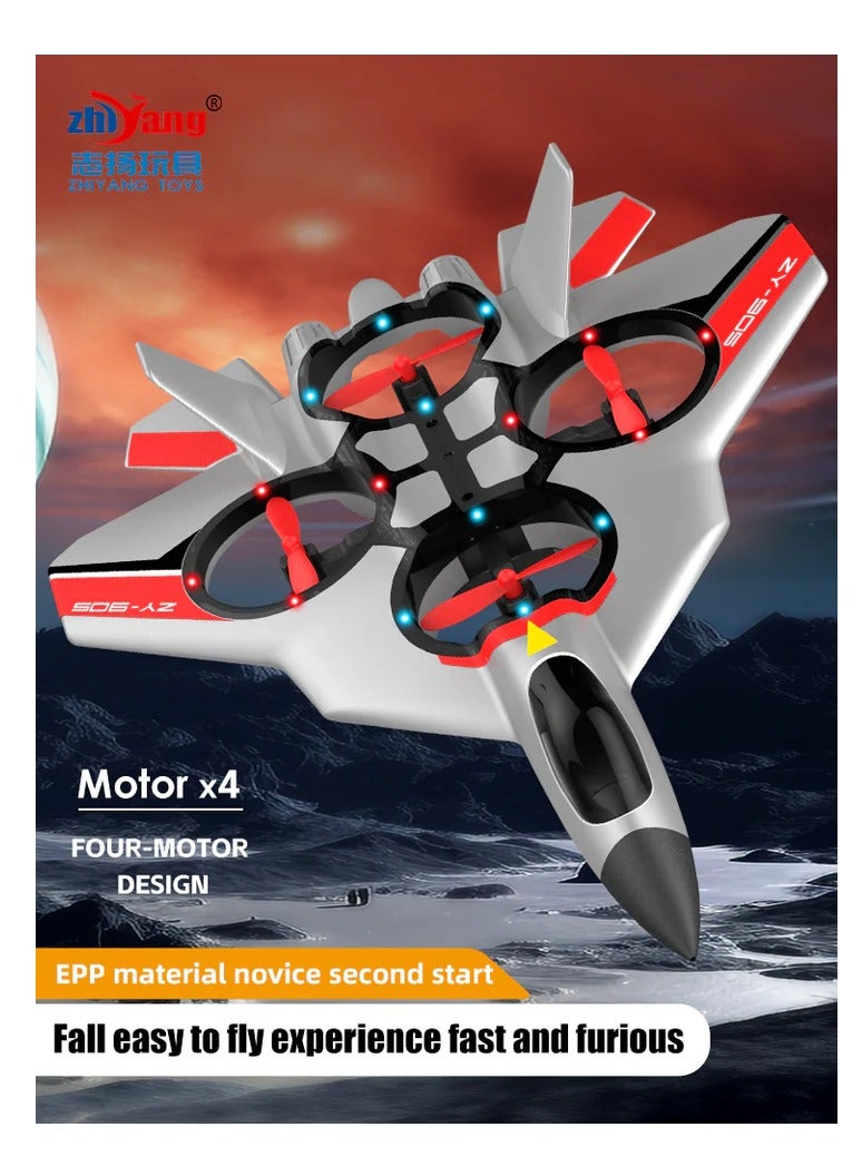 360° Stunt Hover Remote Control Foam Aircraft - EPP Foam 4-Axis Quadcopter Glider with LED Lights, 2.4GHz Remote, Vertical Takeoff, Headless Mode, and One-Key Return for Kids & Adults