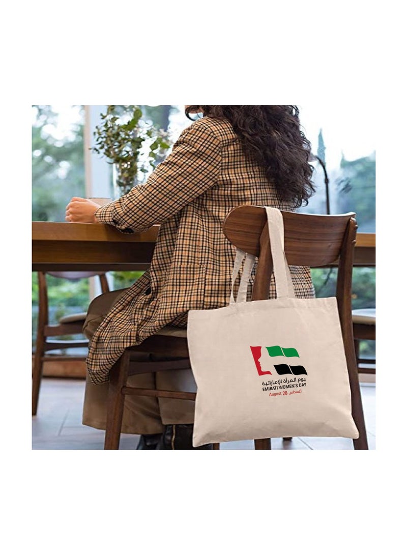 Emirati Womens Day Eco-Friendly Cotton Bag – Celebrate Emirati Women with this Stylish and Durable Reusable Bag – Perfect for Daily Use, Shopping, and Gifting