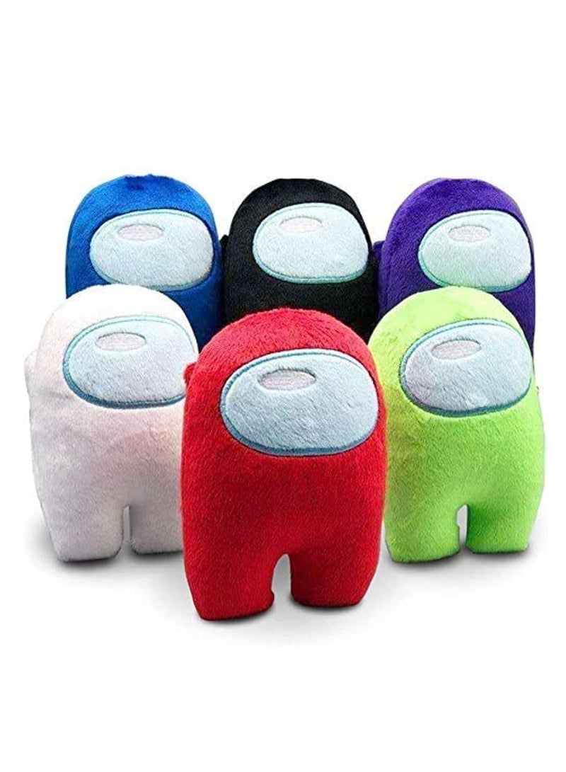 UKR Astronaut Among Us Plush Doll Soft Pillow Stuffed Plush for Game Fans Crewmate (multi-color B, 6pcs 10cm)