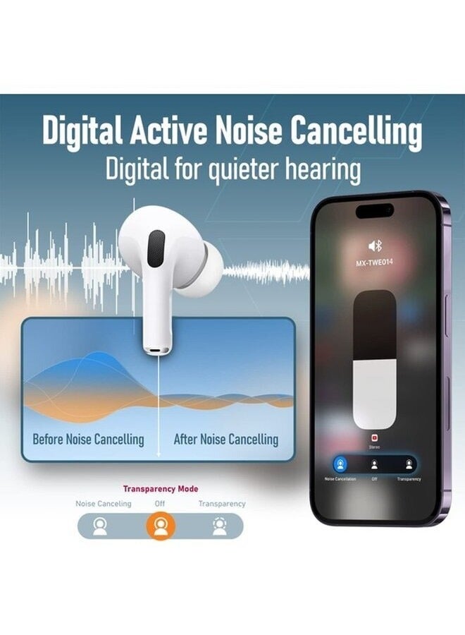 S3 True Wireless Earbuds, Bluetooth 5.3, Stereo Noise Cancelling with Microphone, 5H Play Time, Wireless Charging Case