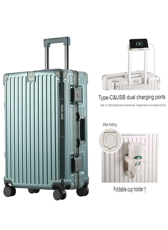 Premium Expandable Aluminum Frame & PC Suitcase With USB charging port and C type 20 Inch