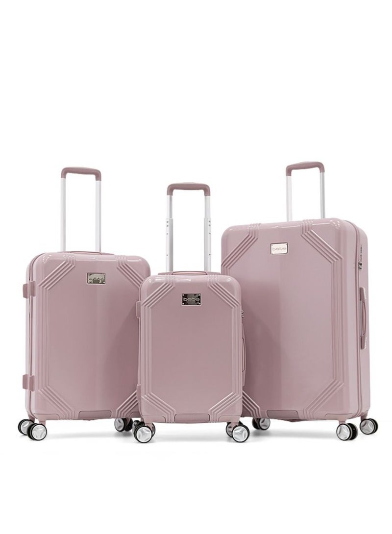 EUGENIA Hardside Luggage on Wheels for Unisex | Ultra Lightweight ABS on with Spinner Wheels 4 Color PINK