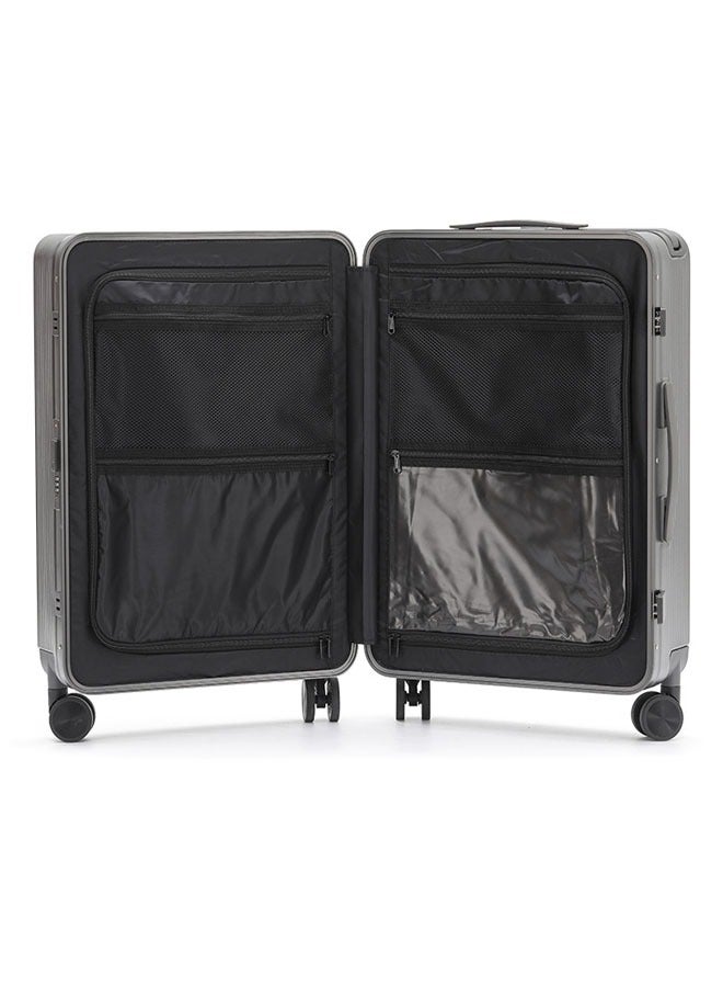 Premium Expandable Aluminum Frame & PC Suitcase with Broad Handle 24 Inch