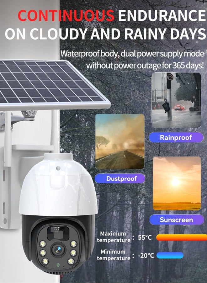 Solar monitoring PTZ ball machine wireless WIFI camera 4G remote full-color night vision high-definition camera