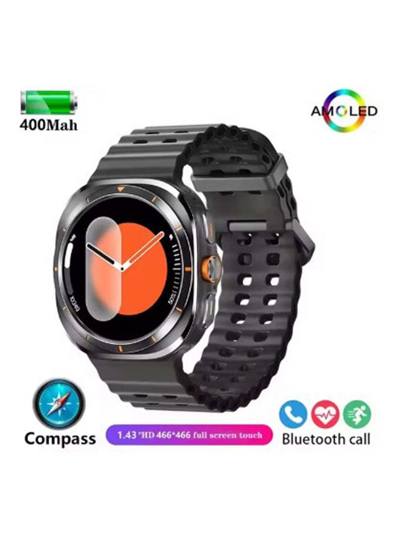 BSNL Smartwatch Galaxy Watch 7 Ultra GPS Compass NFC Outdoor Sports Man AMOLED Bluetooth Call IP68 - Black