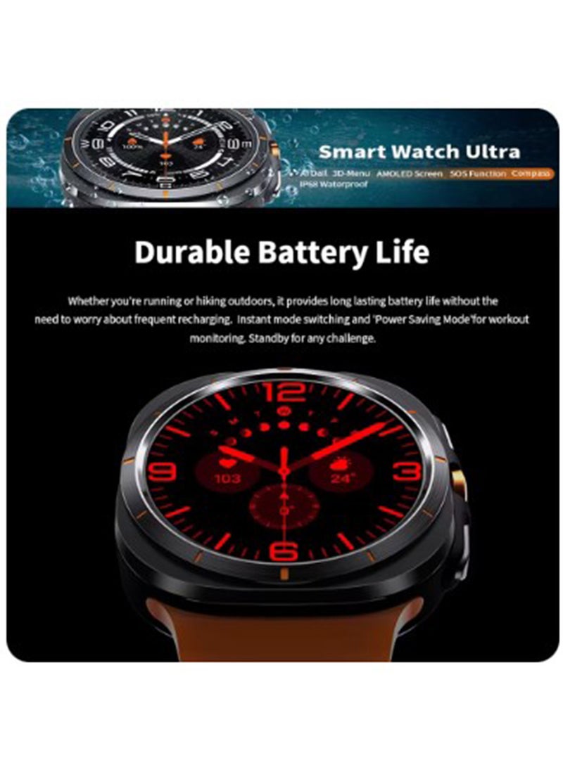 BSNL Smartwatch Galaxy Watch 7 Ultra GPS Compass NFC Outdoor Sports Man AMOLED Bluetooth Call IP68 - Black