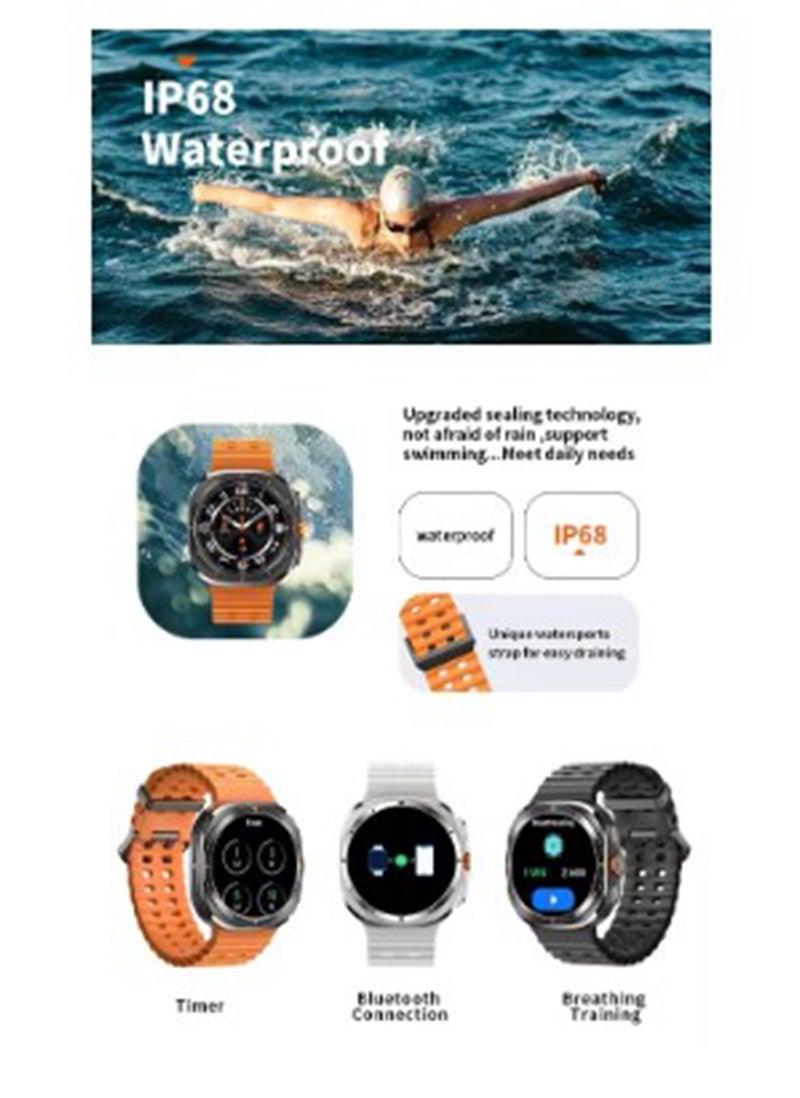 BSNL Smartwatch Galaxy Watch 7 Ultra GPS Compass NFC Outdoor Sports Man AMOLED Bluetooth Call IP68 - Black