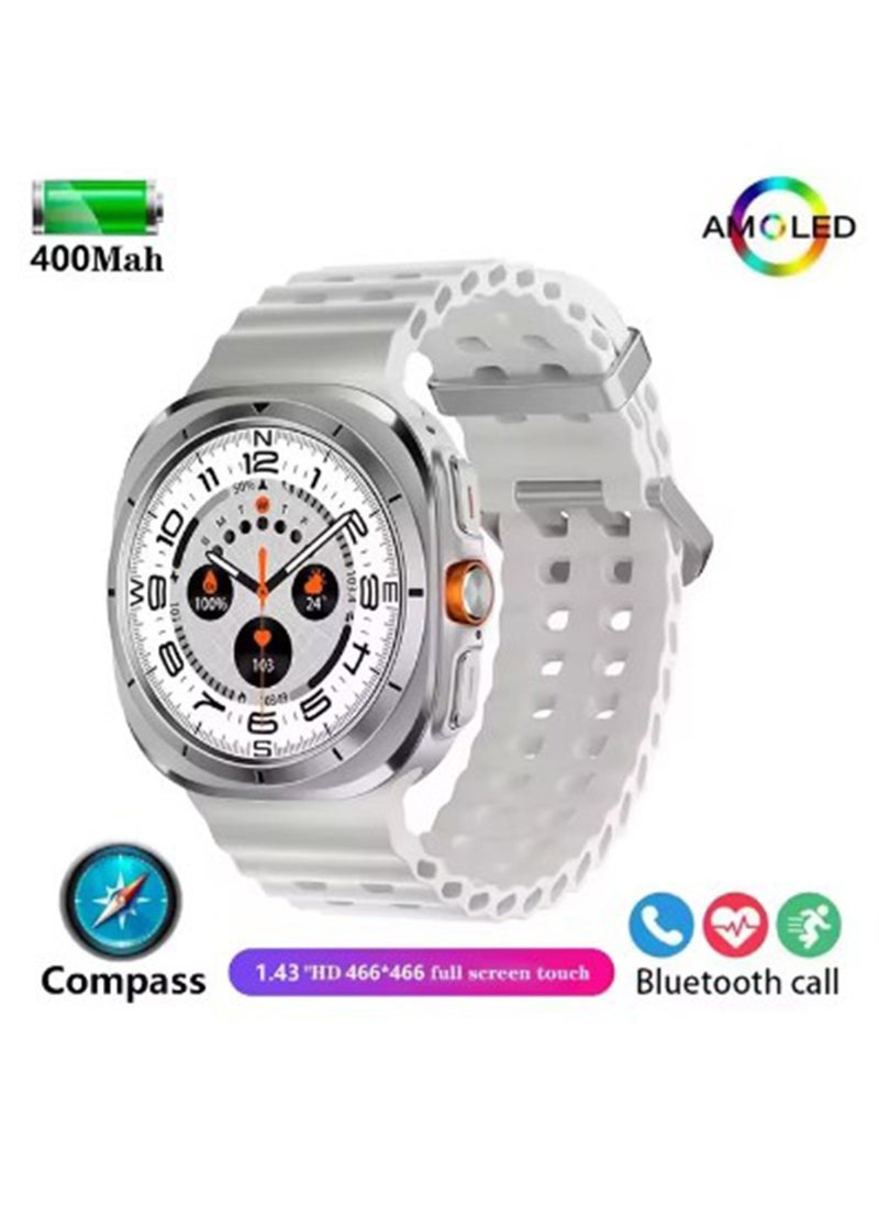 BSNL Smartwatch Galaxy Watch 7 Ultra GPS Compass NFC Outdoor Sports Man AMOLED Bluetooth Call IP68 - White