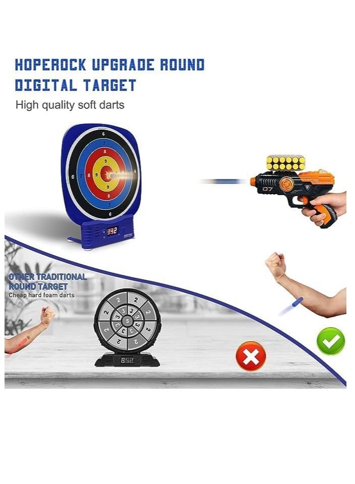 UKR Electronic Shooting Target Toy – Round Digital Scoring Game for Boys Ages 5-10+ with 2 Foam Dart Blasters – Fun Interactive Play