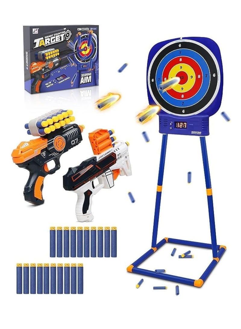 UKR Electronic Shooting Target Toy – Round Digital Scoring Game for Boys Ages 5-10+ with 2 Foam Dart Blasters – Fun Interactive Play