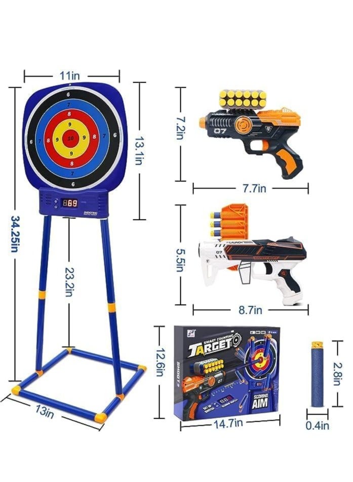 UKR Electronic Shooting Target Toy – Round Digital Scoring Game for Boys Ages 5-10+ with 2 Foam Dart Blasters – Fun Interactive Play