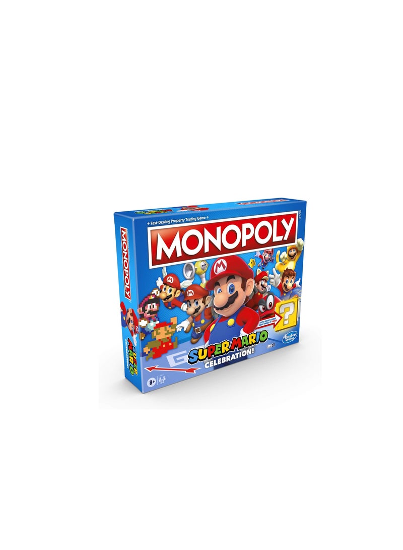 Hasbro Monopoly Super Mario Celebration Edition Board Game - For Super Mario Fans Ages 8+ with Video Game Sound Effects