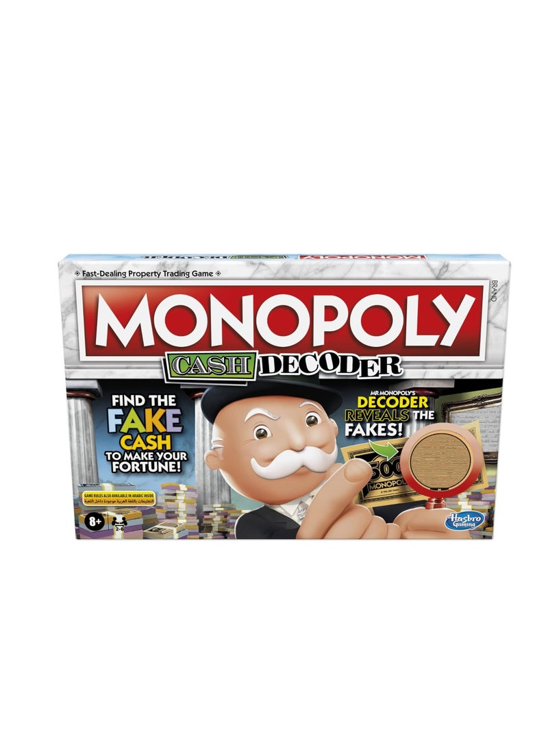 Monopoly Crooked Cash Board Game - Family Fun for Kids Ages 8+ with Mr. Monopoly's Decoder Included