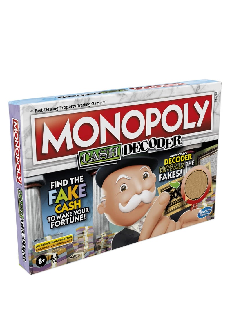 Monopoly Crooked Cash Board Game - Family Fun for Kids Ages 8+ with Mr. Monopoly's Decoder Included