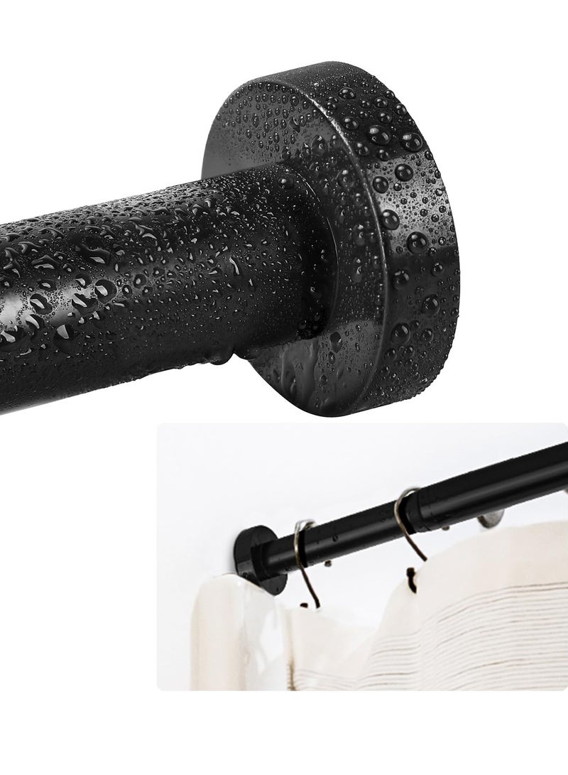 Black Tension Curtain Rod 28 to 43 inch No Drill Design for Windows and Bathrooms Rust Resistant Non Slip Classic Finial