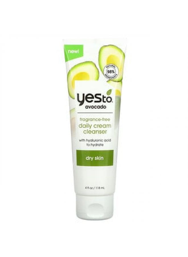 Yes To Avocado Daily Cream Cleanser Fragrance-Free 4 fl oz