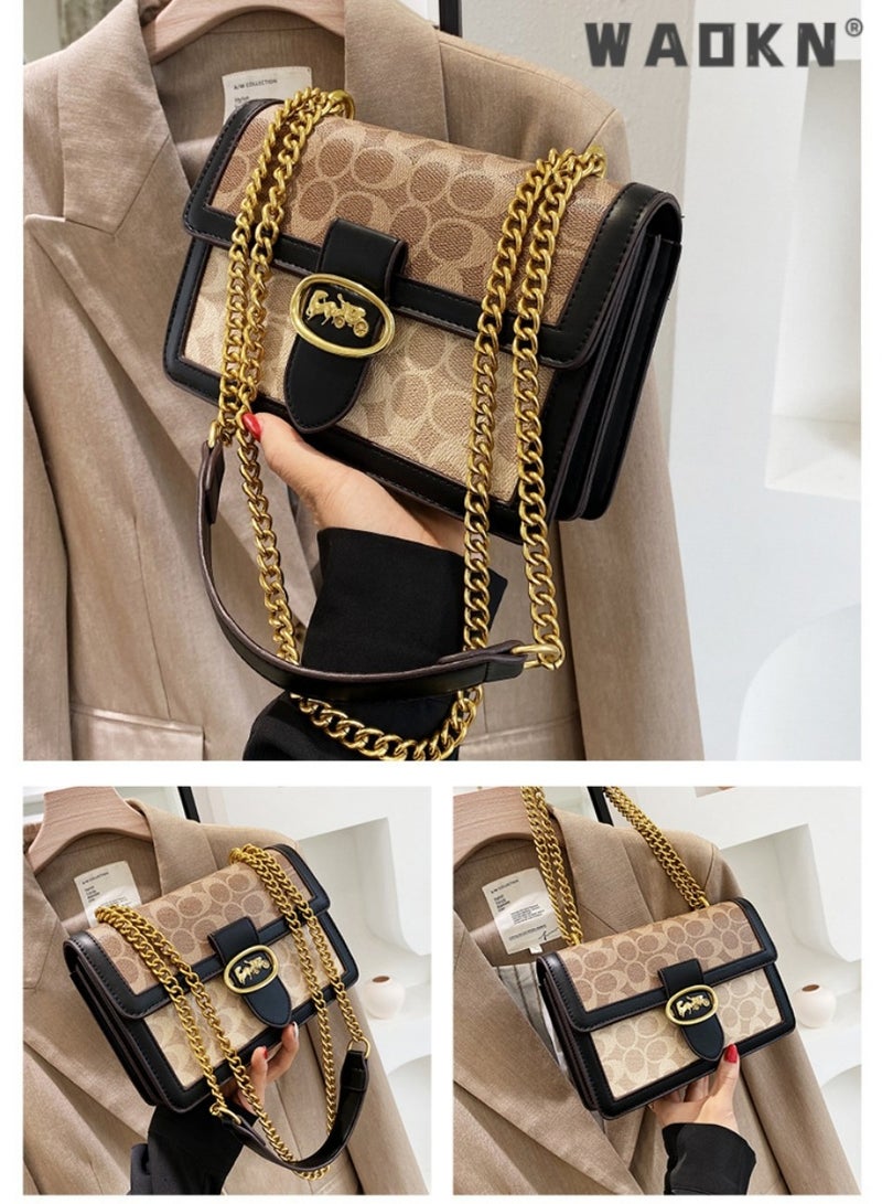 Women's Bag Trendy Chain Shoulder Bag High Quality Retro Small Wallet Ladies Leather Luxury Bag