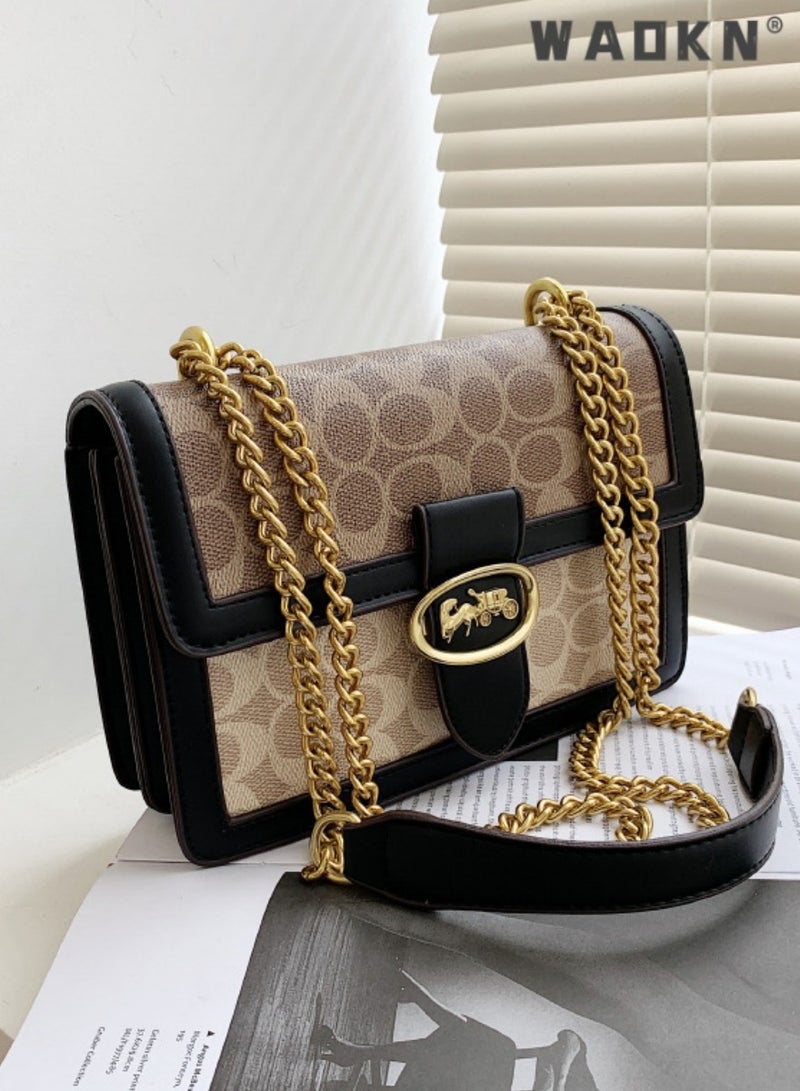 Women's Bag Trendy Chain Shoulder Bag High Quality Retro Small Wallet Ladies Leather Luxury Bag