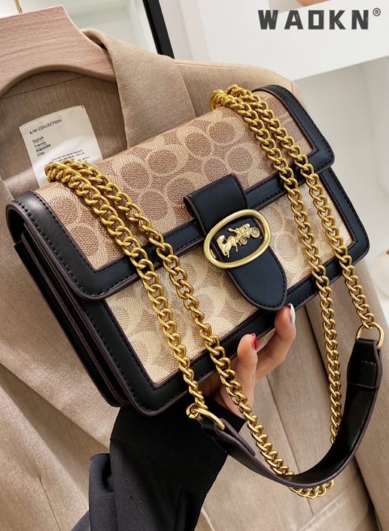 Women's Bag Trendy Chain Shoulder Bag High Quality Retro Small Wallet Ladies Leather Luxury Bag