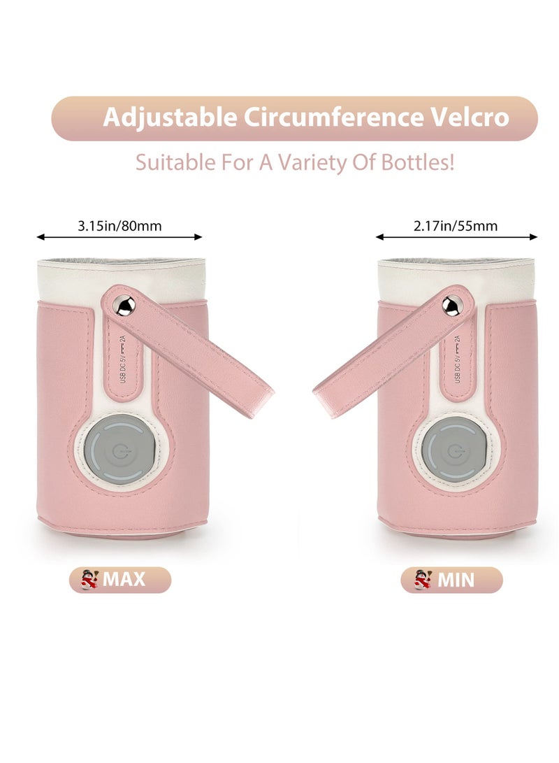 Portable Baby Bottle Warmer with USB Charger, 3 Temperature Settings for Breastmilk and Formula, Ideal for Travel and Outdoor Use