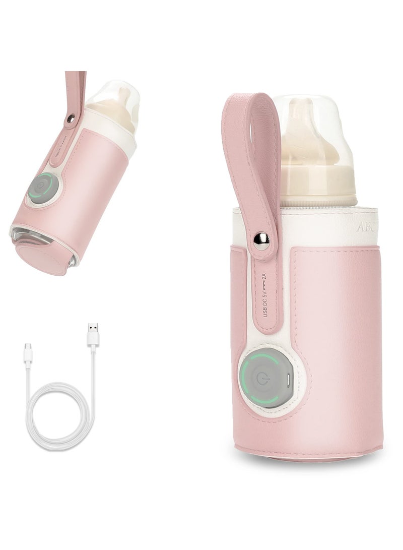 Portable Baby Bottle Warmer with USB Charger, 3 Temperature Settings for Breastmilk and Formula, Ideal for Travel and Outdoor Use