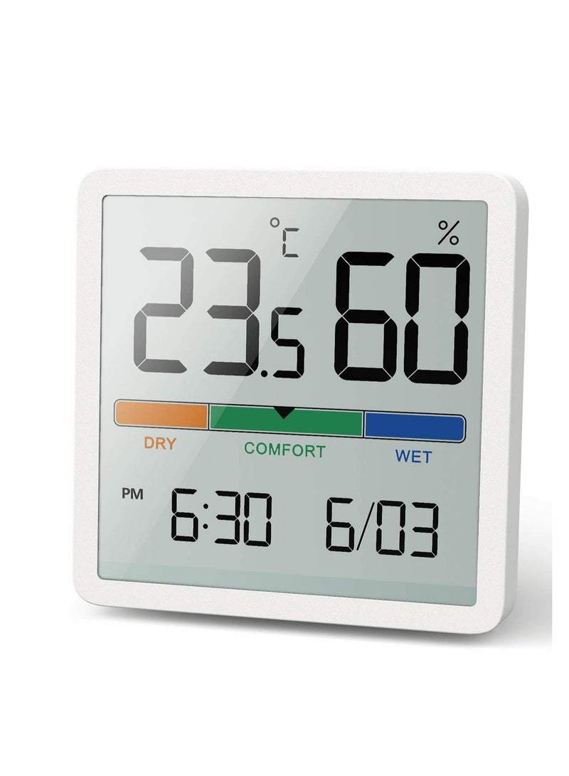 Digital Indoor Thermometer and Hygrometer with 3.3 Inch LCD Display for Accurate Home Climate Monitoring and Easy Placement