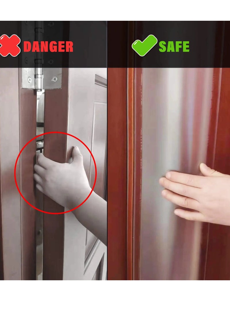 Doorman Finger Clip Child Safety Door Guard - Anti-Pinch Hand Protection Strip for Babies, 90° and 180° Door Angle Set, Prevents Finger Injuries and Ensures Safety.