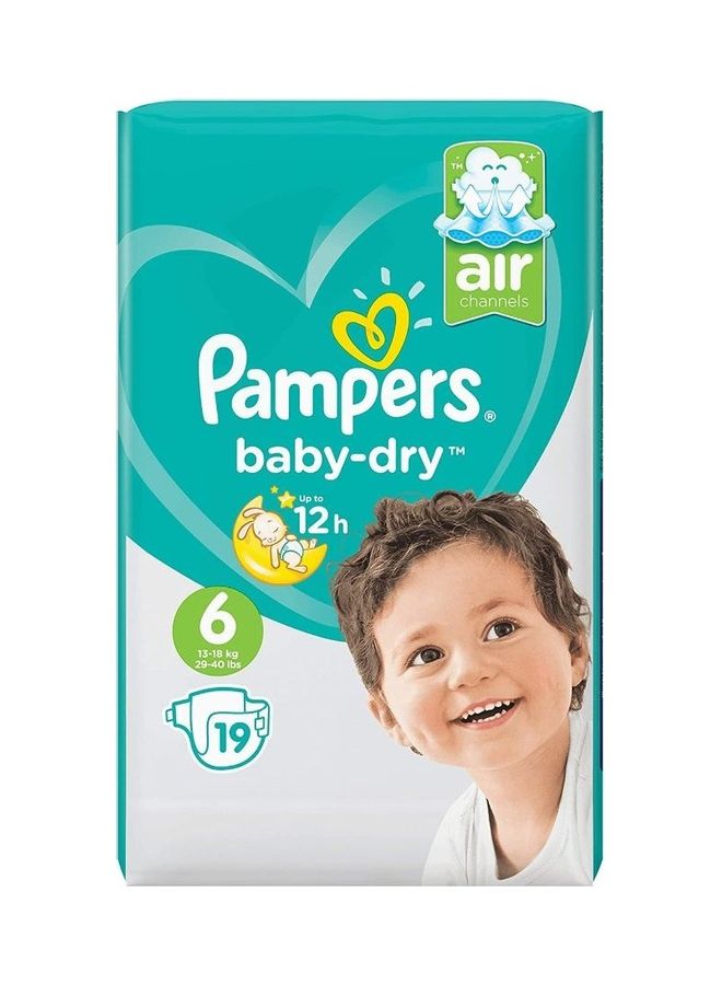 Baby Dry Diapers, Size 6, 13-18 Kg, 19 Count