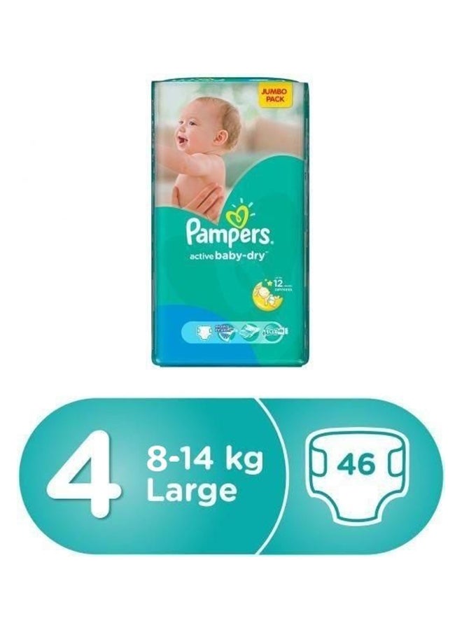 Active Baby Dry Diapers Value Pack, Size 4(8-14 Kg), 46 Count