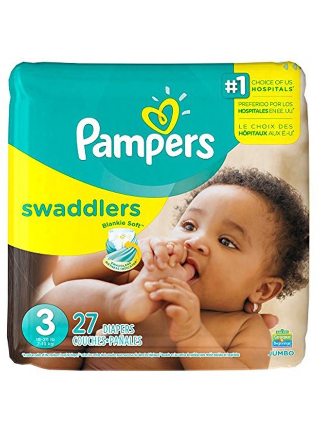 Swaddlers Disposable Diapers Size 3, Jumbo Pack, 27 Count