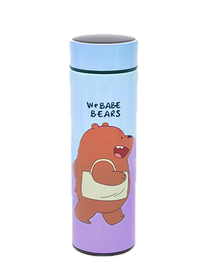 Star Babies Baby Bear Water Bottle with LED Temperature Display,Double Walled Vacuum Insulated Water Bottle stainless Steel Sports AutomotiveTravel Mug,BPA-free Leak Proof Keep Cold and Keep Warm 12H - 500ml