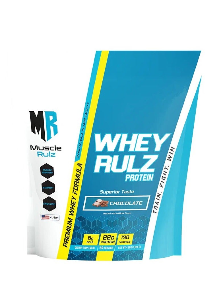 Musclerulz, Whey Rulz Protein, 4LB, Chocolate, 52 Servings